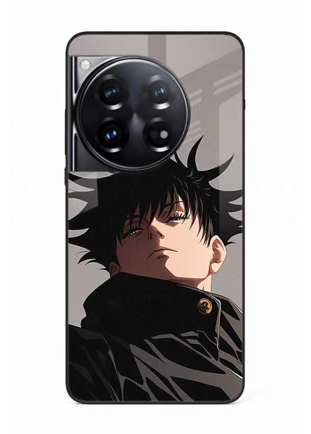 megumi jjk portrait dark anime art OnePlus 12 glass cover stylish shadow character case