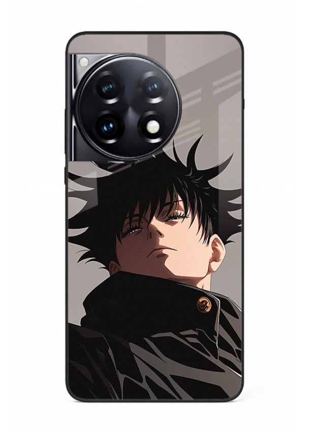 megumi jjk portrait dark anime art OnePlus 12R glass cover stylish shadow character case