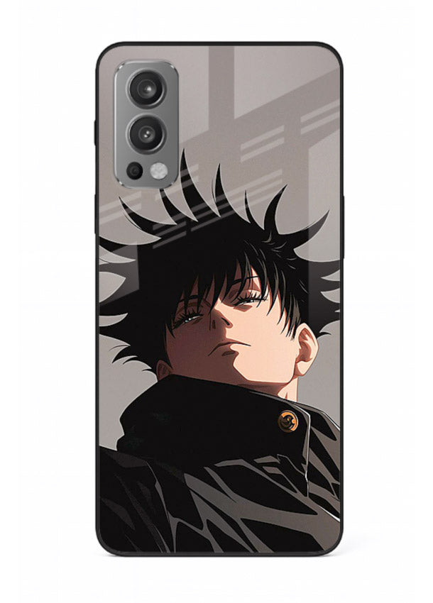 megumi jjk portrait dark anime art OnePlus Nord 2 glass cover stylish shadow character case