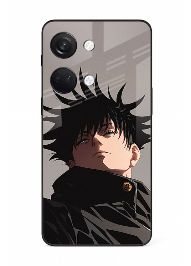 megumi jjk portrait dark anime art OnePlus Nord 3 glass cover stylish shadow character case
