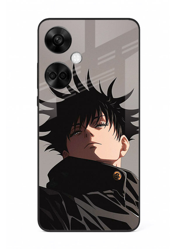 megumi jjk portrait dark anime art OnePlus Nord CE3 glass cover stylish shadow character case