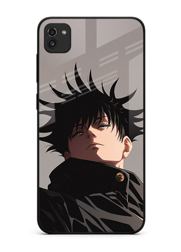 megumi jjk portrait dark anime art Samsung A03 glass cover stylish shadow character case