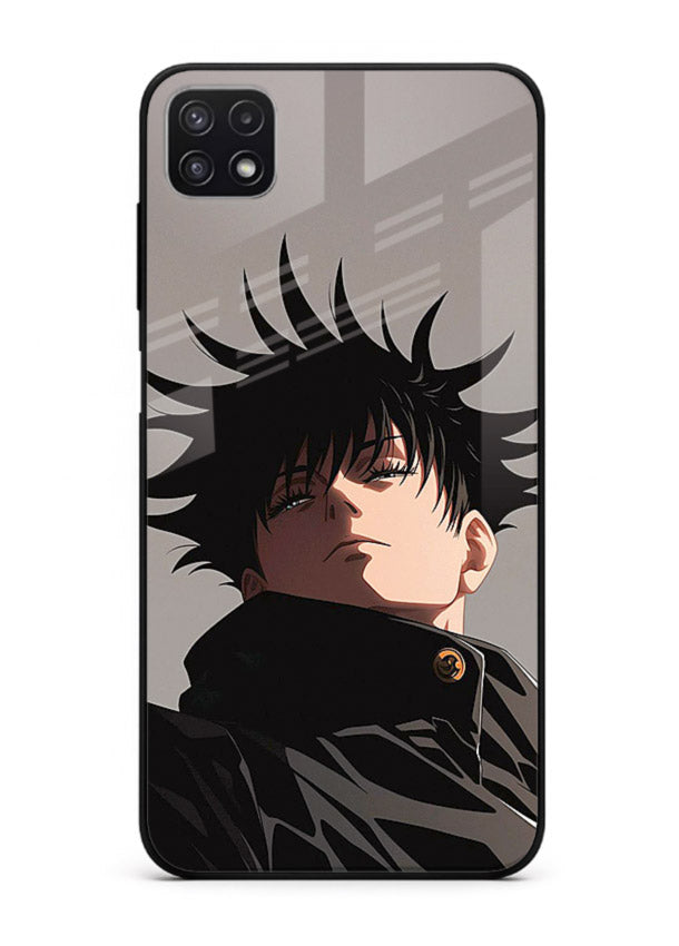 megumi jjk portrait dark anime art Samsung A22 5G glass cover stylish shadow character case