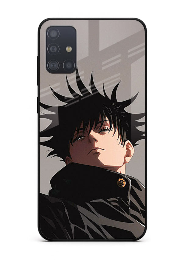 megumi jjk portrait dark anime art Samsung A71 glass cover stylish shadow character case