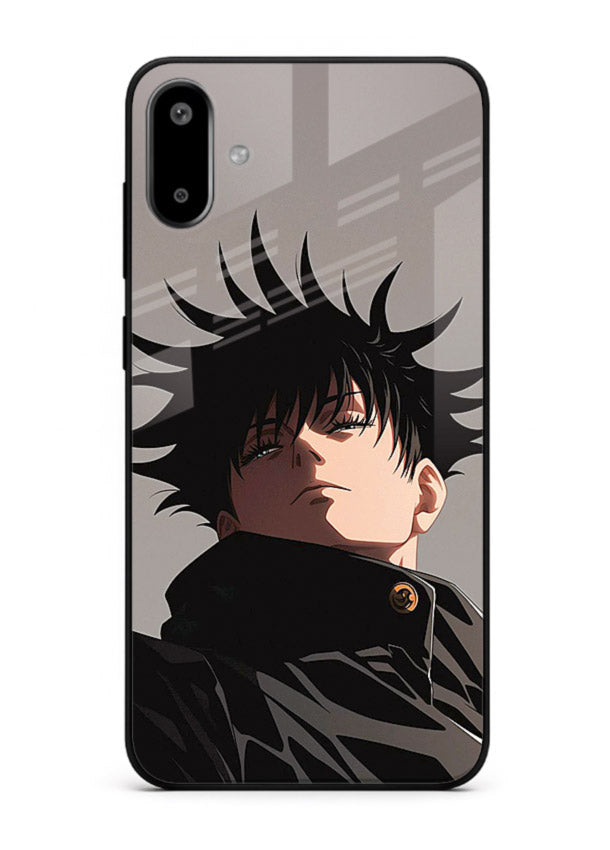 megumi jjk portrait dark anime art Samsung F06 5G glass cover stylish shadow character case