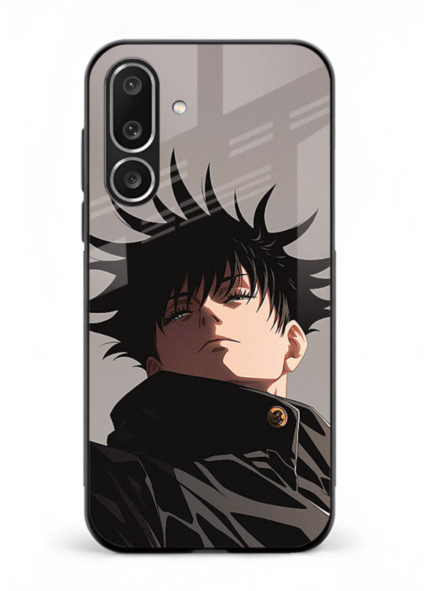 megumi jjk portrait dark anime art Samsung F56 5G glass cover stylish shadow character case