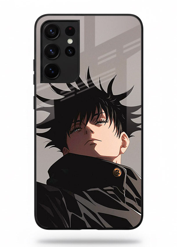 megumi jjk portrait dark anime art Samsung S21 Ultra glass cover stylish shadow character case