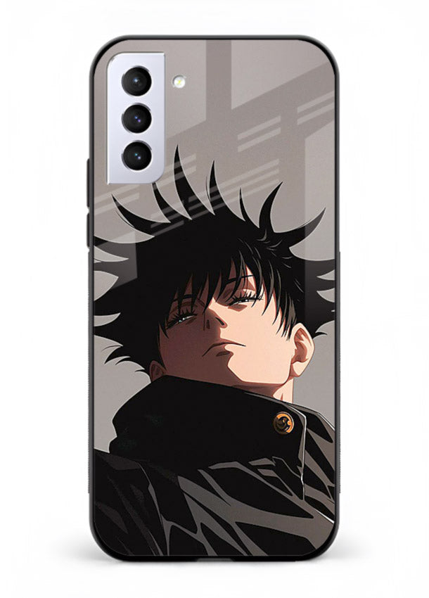 megumi jjk portrait dark anime art Samsung S21 Plus glass cover stylish shadow character case