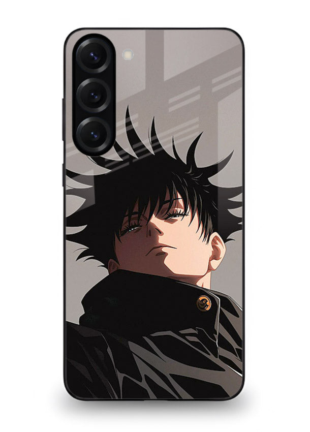 megumi jjk portrait dark anime art Samsung S23 Plus glass cover stylish shadow character case
