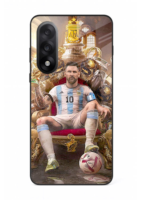 Messi throne artwork printed on tempered glass OnePlus Nord 5 back cover