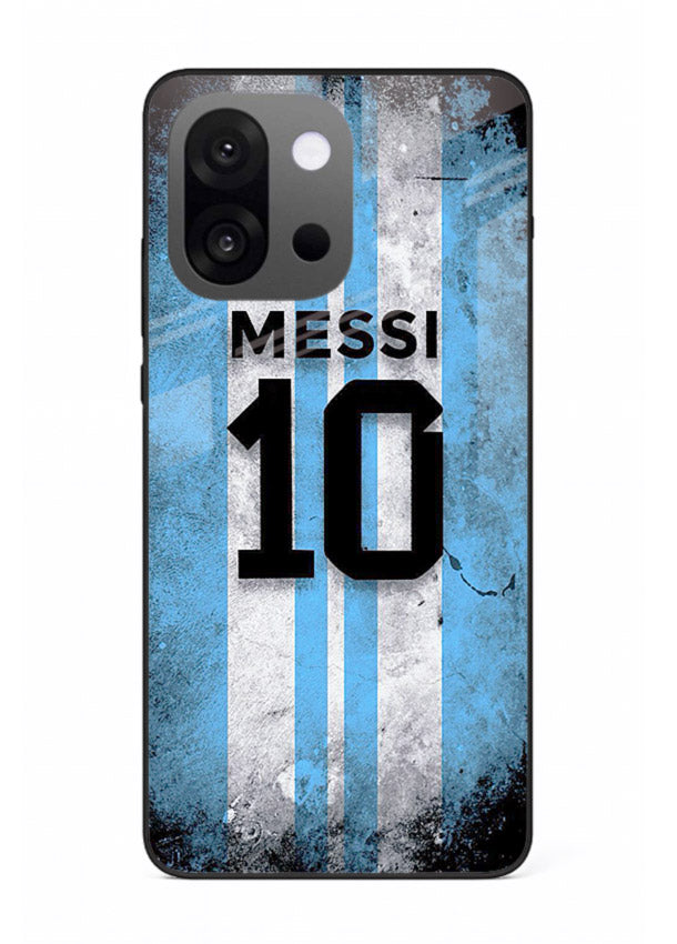 Messi number ten jersey artwork printed on premium tempered glass OnePlus 13s back cover