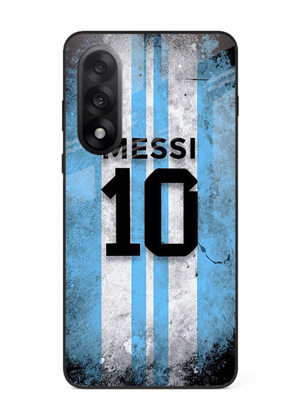 Messi number ten jersey artwork printed on premium tempered glass OnePlus Nord 5 back cover