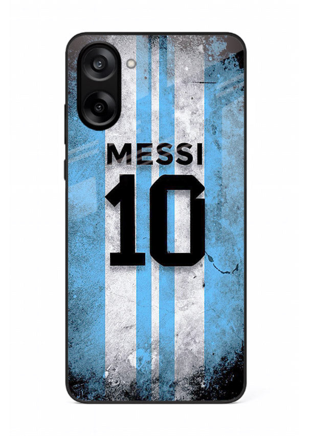 Messi number ten jersey artwork printed on premium tempered glass OnePlus Nord CE5 back cover