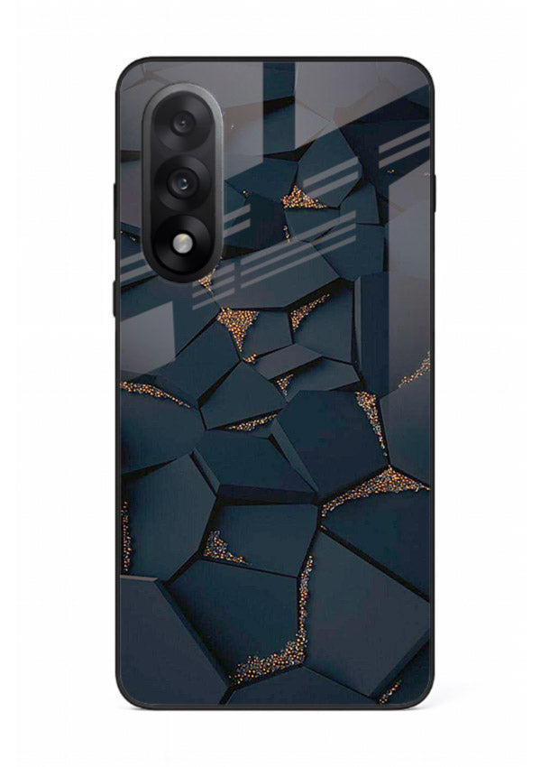 Midnight Gold Veins OnePlus Nord 5 glass back cover with dark marble and gold fracture lines