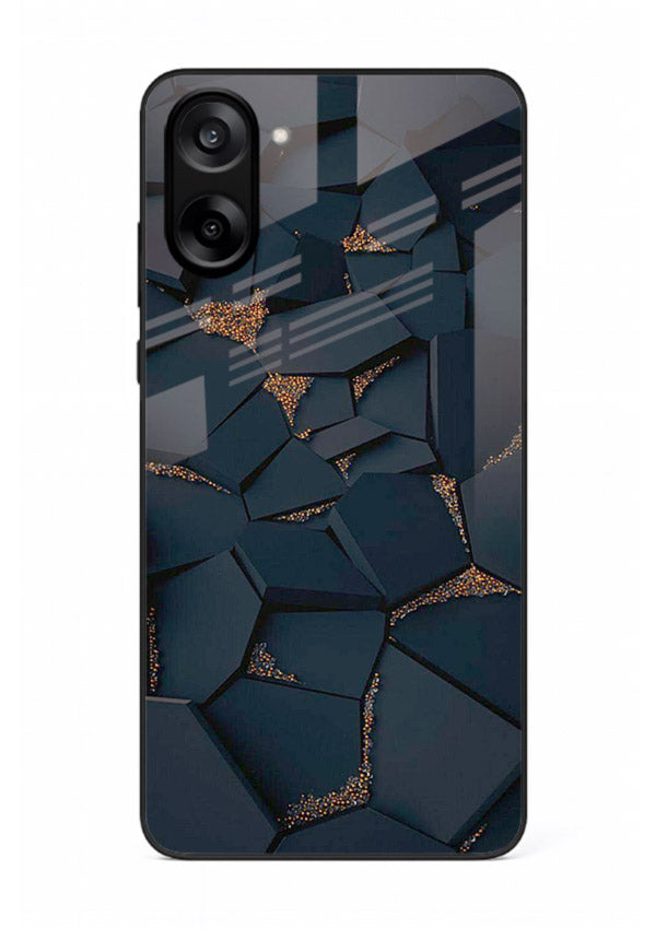 Midnight Gold Veins OnePlus Nord CE5 glass back cover with dark marble and gold fracture lines
