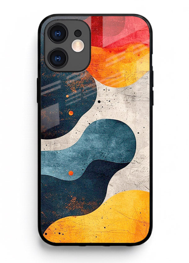 Midnight Sky Shapes dark abstract pattern iphone 12 mini glass back cover