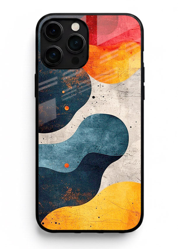 Midnight Sky Shapes dark abstract pattern iphone 14 pro max glass back cover