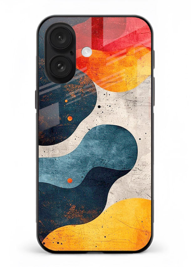 Midnight Sky Shapes dark abstract pattern iphone 17 glass back cover