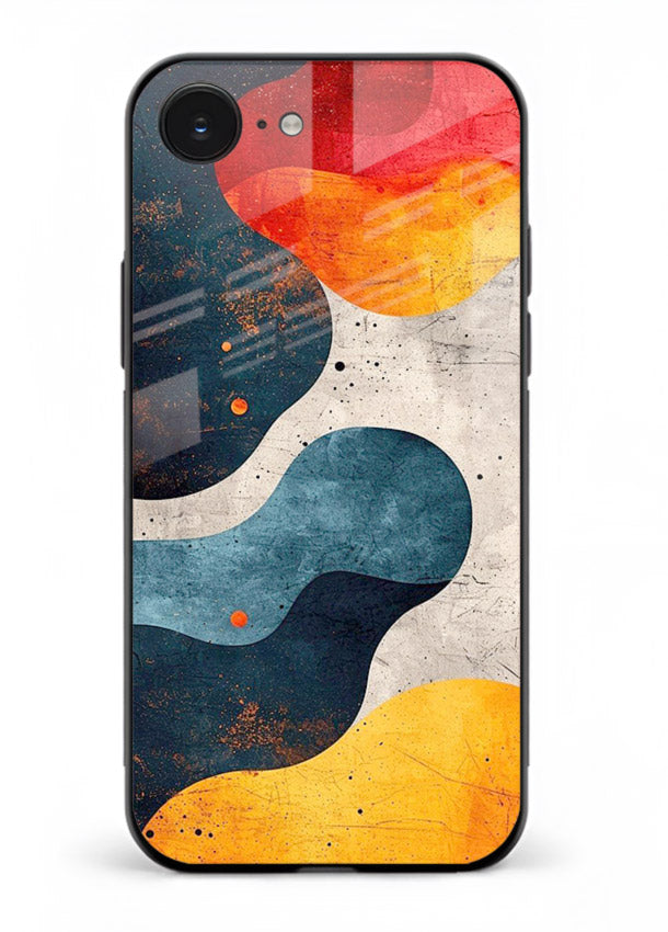 Midnight Sky Shapes dark abstract pattern iphone 16e glass back cover