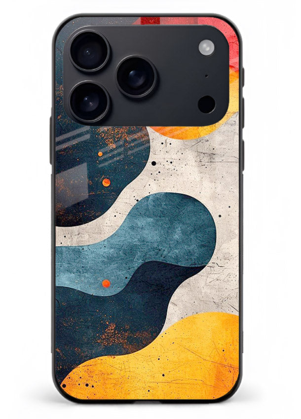 Midnight Sky Shapes dark abstract pattern iphone 18 pro max glass back cover