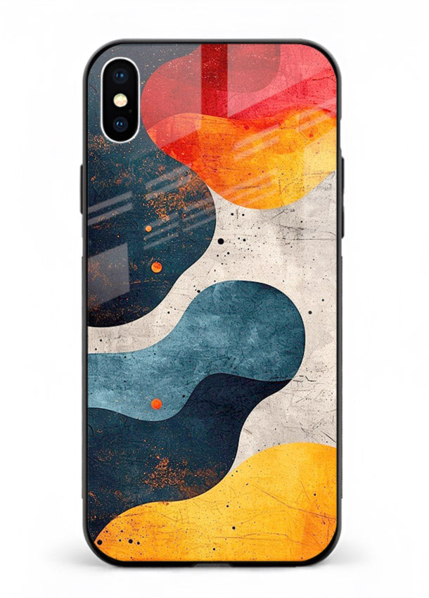 Midnight Sky Shapes dark abstract pattern iphone xs max glass back cover