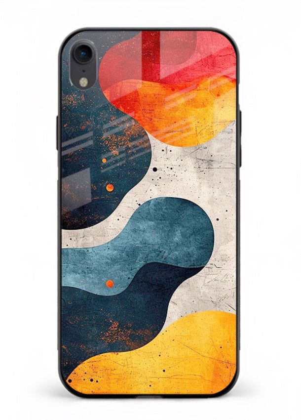 Midnight Sky Shapes dark abstract pattern iphone xr glass back cover