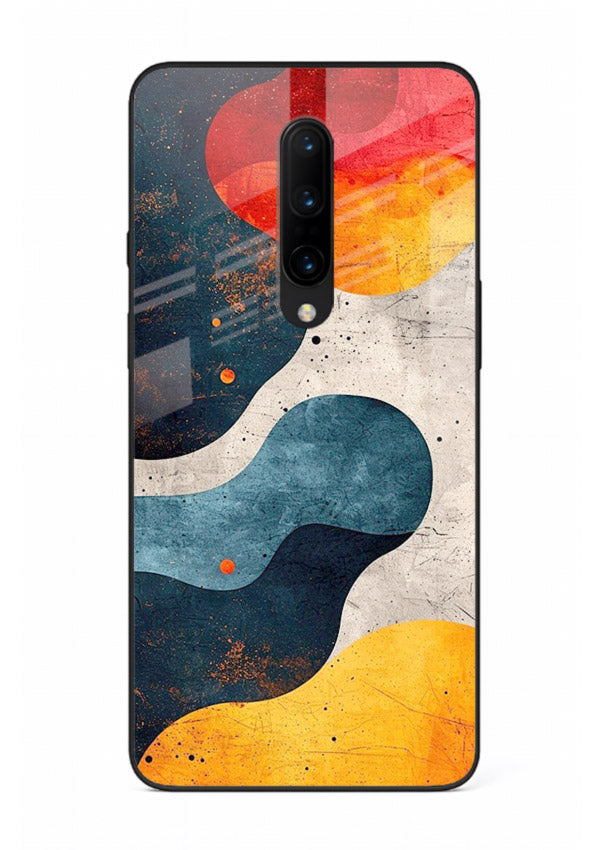 Midnight Sky Shapes dark abstract pattern OnePlus 8 glass back cover