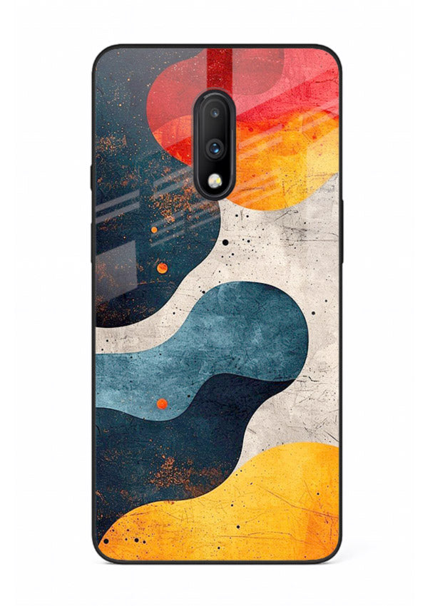 Midnight Sky Shapes dark abstract pattern OnePlus 7 glass back cover