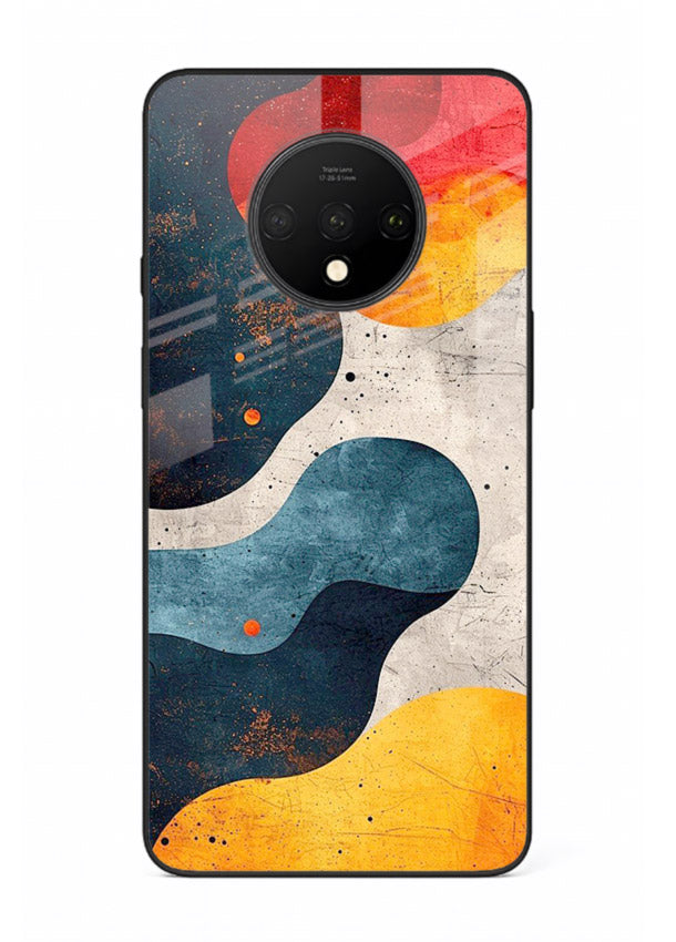 Midnight Sky Shapes dark abstract pattern OnePlus 7T glass back cover