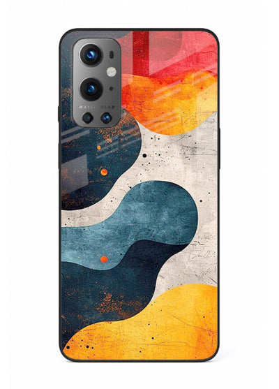 Midnight Sky Shapes dark abstract pattern OnePlus 9 glass back cover