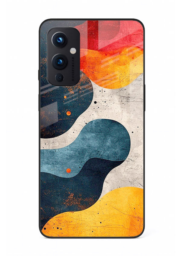 Midnight Sky Shapes dark abstract pattern OnePlus 9 Pro glass back cover