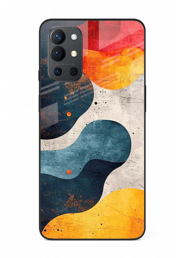 Midnight Sky Shapes dark abstract pattern OnePlus 9R glass back cover