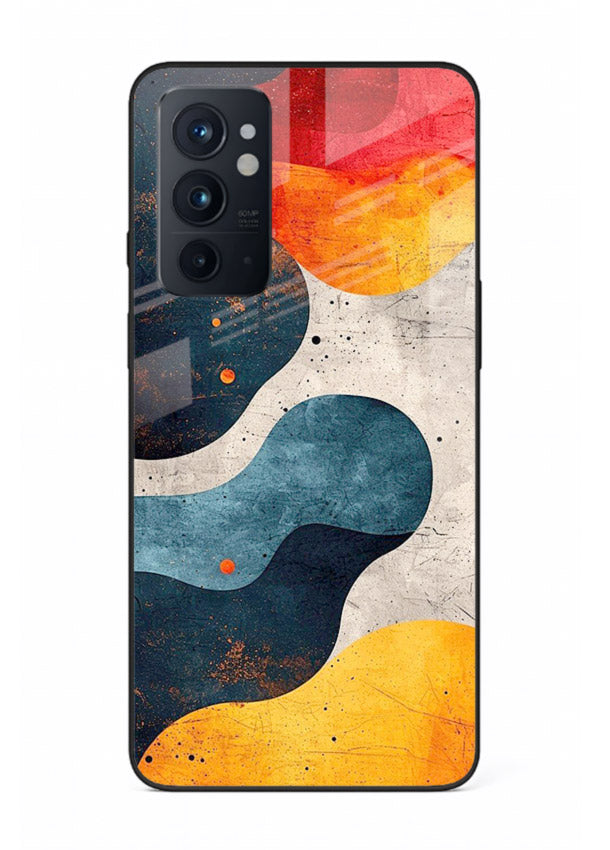Midnight Sky Shapes dark abstract pattern OnePlus 9RT glass back cover