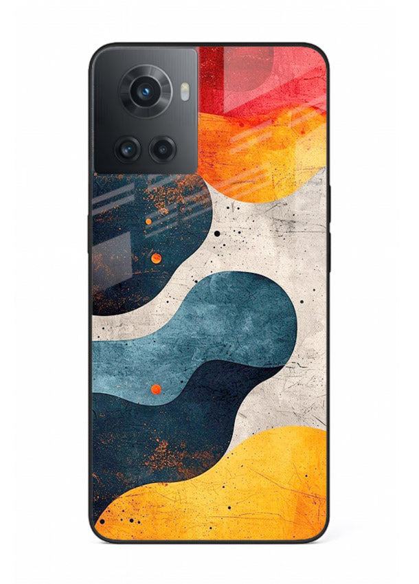 Midnight Sky Shapes dark abstract pattern OnePlus 10R glass back cover