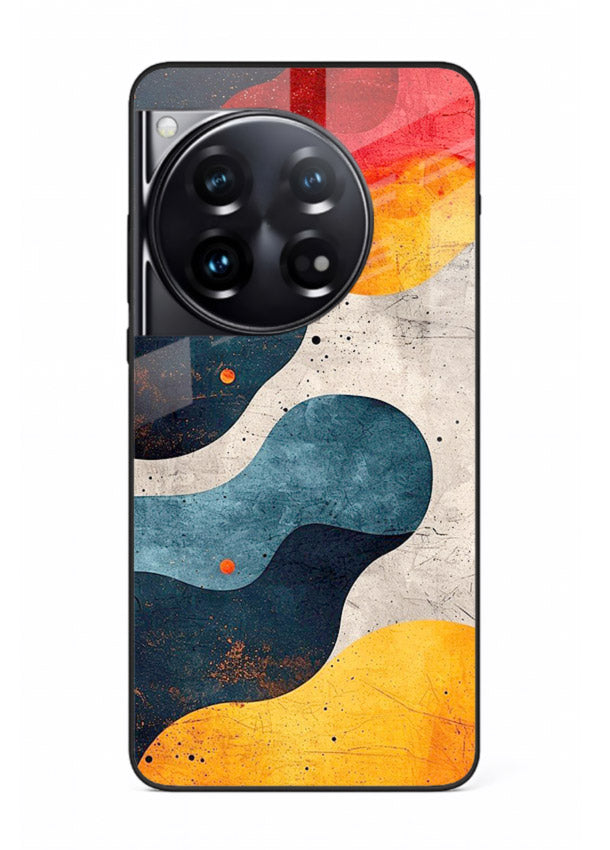 Midnight Sky Shapes dark abstract pattern OnePlus 12 glass back cover