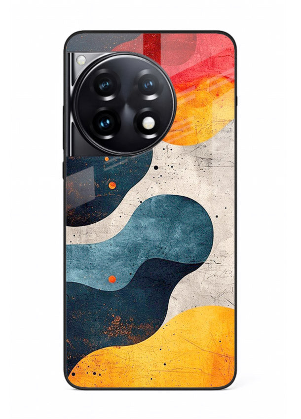 Midnight Sky Shapes dark abstract pattern OnePlus 12R glass back cover