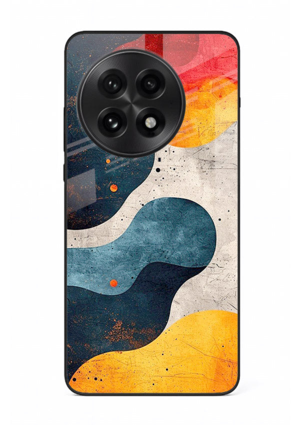 Midnight Sky Shapes dark abstract pattern OnePlus 13R glass back cover