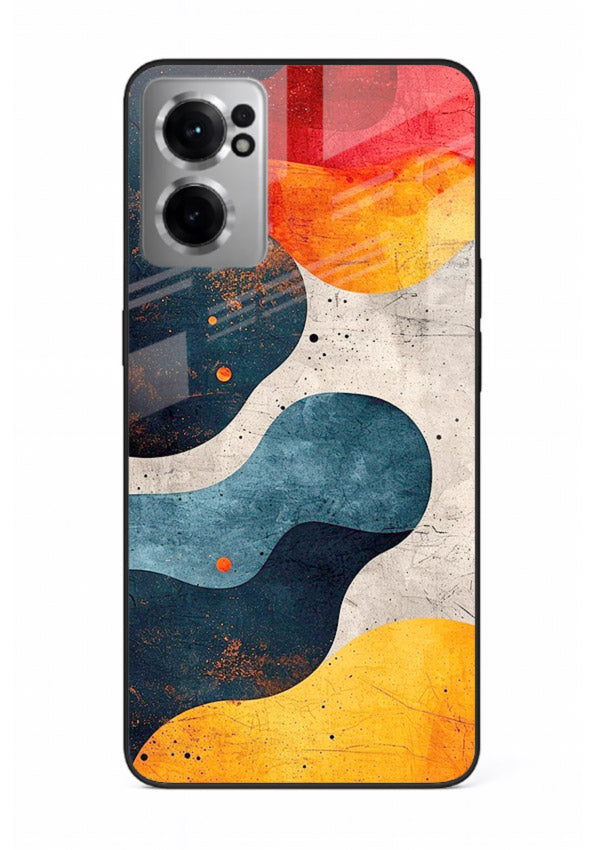 Midnight Sky Shapes dark abstract pattern OnePlus Nord CE2 5G glass back cover