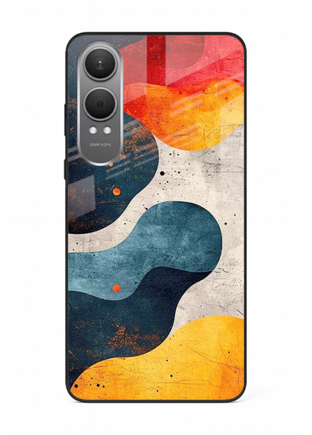 Midnight Sky Shapes dark abstract pattern OnePlus Nord CE4 Lite glass back cover