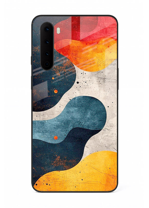 Midnight Sky Shapes dark abstract pattern OnePlus Nord glass back cover