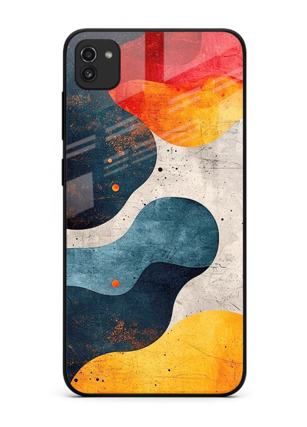 Midnight Sky Shapes dark abstract pattern Samsung A03 glass back cover