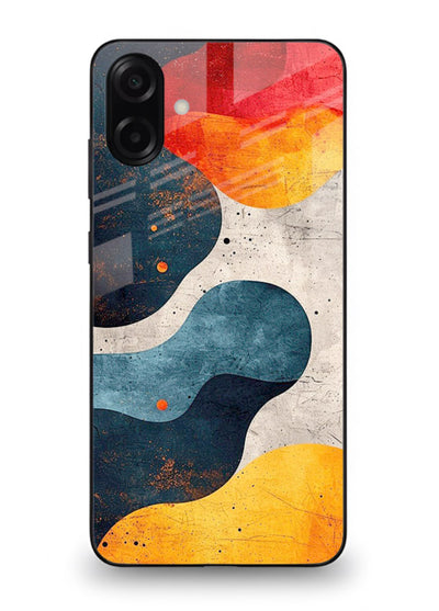 Midnight Sky Shapes dark abstract pattern Samsung A06 5G glass back cover