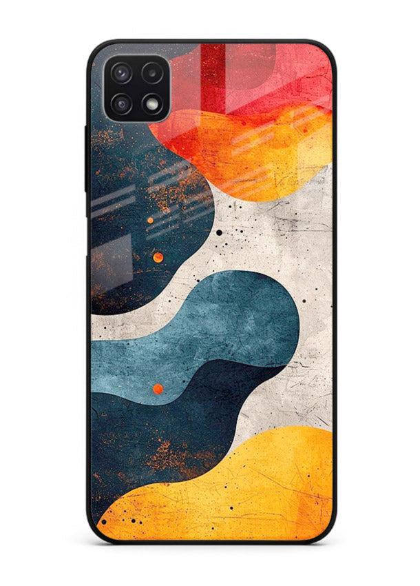 Midnight Sky Shapes dark abstract pattern Samsung F42 5G glass back cover