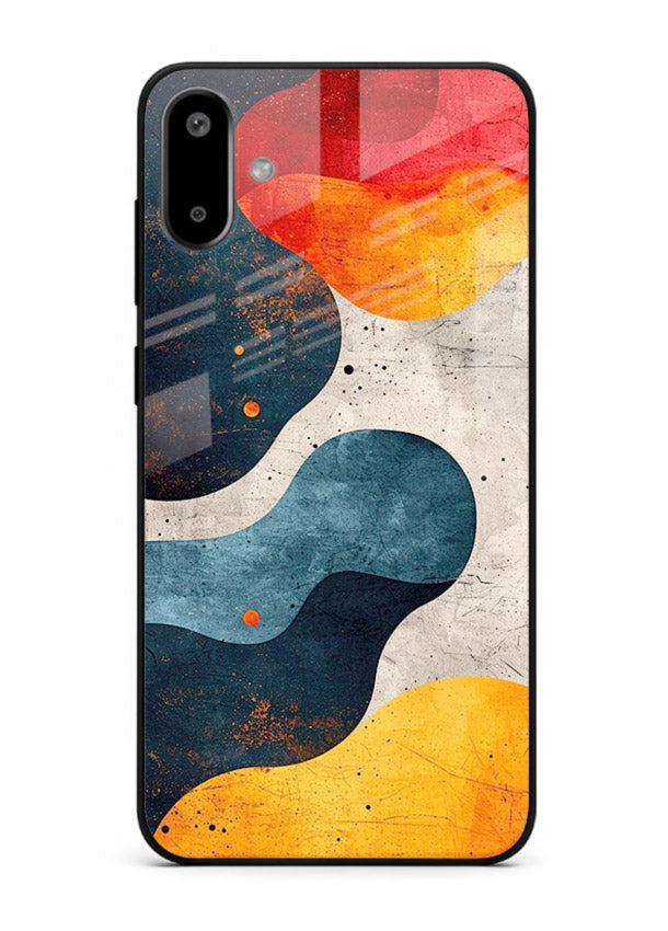 Midnight Sky Shapes dark abstract pattern Samsung F06 5G glass back cover