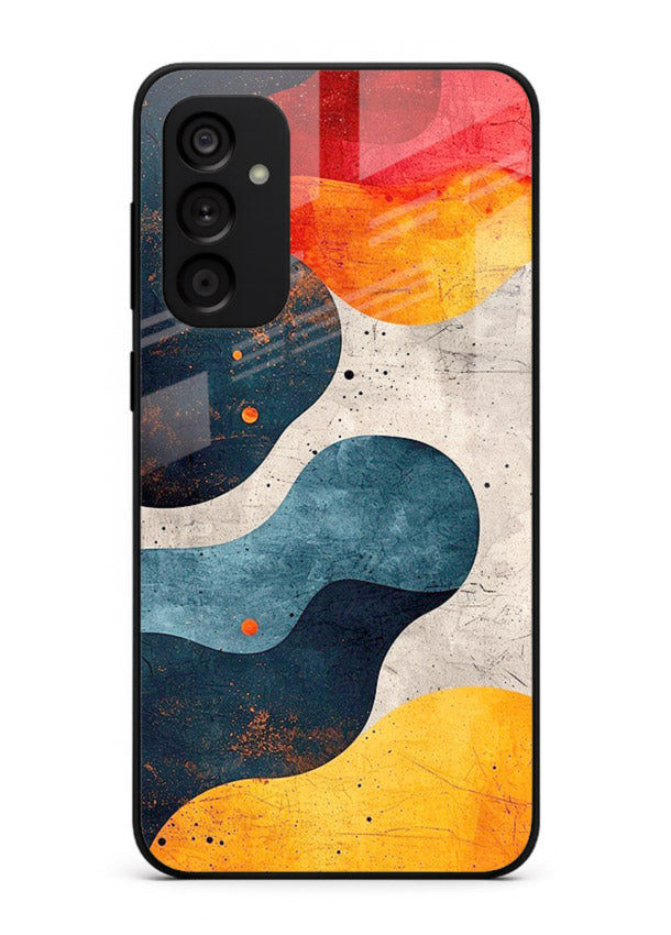 Midnight Sky Shapes dark abstract pattern Samsung M15 5G glass back cover