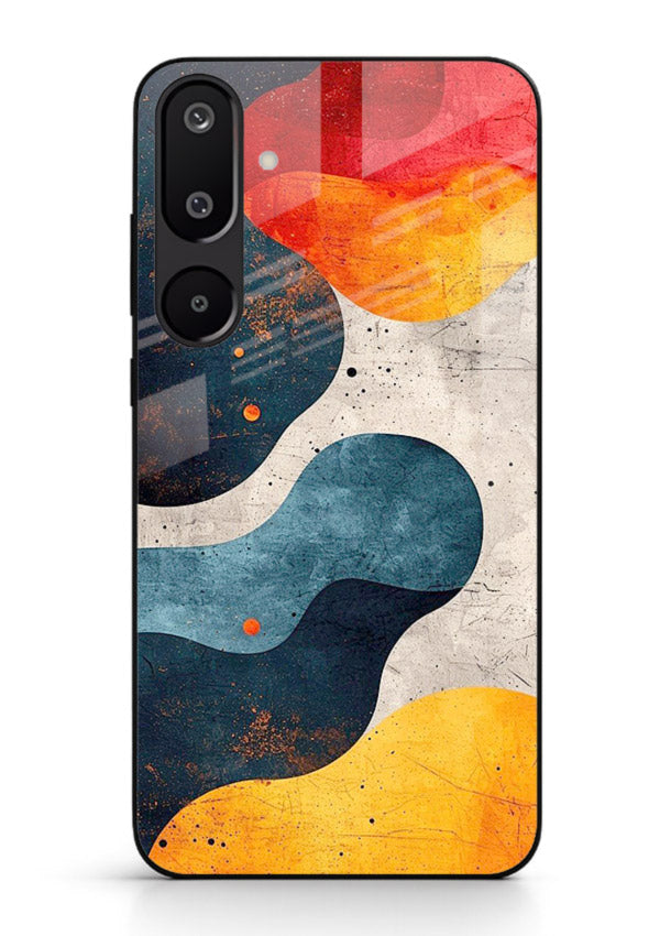 Midnight Sky Shapes dark abstract pattern Samsung M16 5G glass back cover