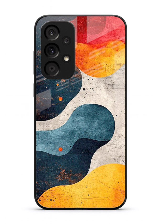 Midnight Sky Shapes dark abstract pattern Samsung M32 5G glass back cover