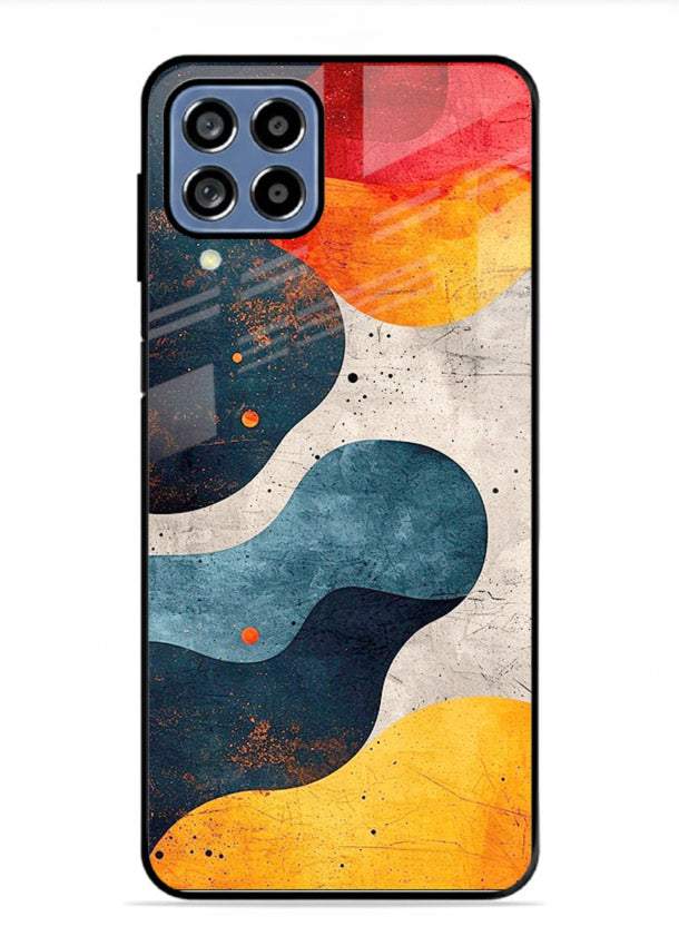Midnight Sky Shapes dark abstract pattern Samsung F12 5G glass back cover