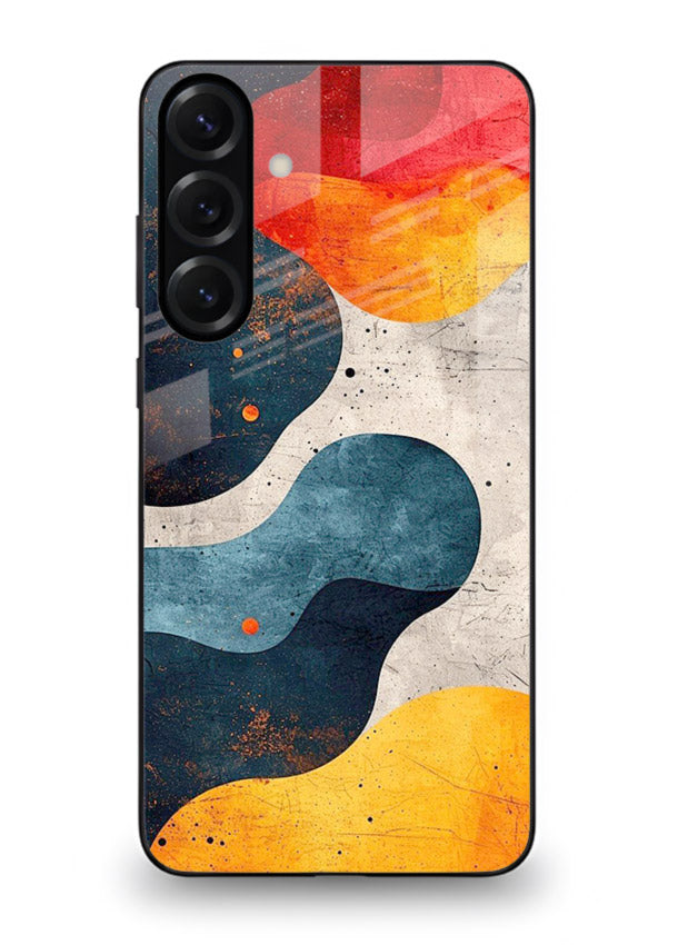 Midnight Sky Shapes dark abstract pattern Samsung A54 5G glass back cover