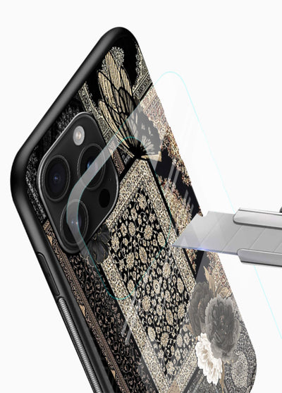 Dark vintage collage artwork printed on premium tempered glass phone back cover - 4